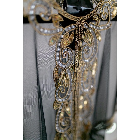 Jywal NWT Embellished 1920s Gatsby Vintage Inspired Beaded Shawl Capelet Gold OS - Picture 8 of 11